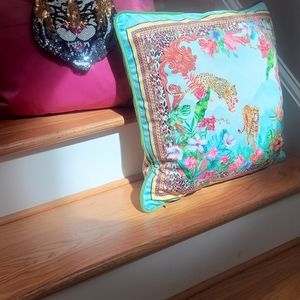 Pair, pillow insert, new, hot pink, Barbie Core, Glam, Tiger, set of two, velvet